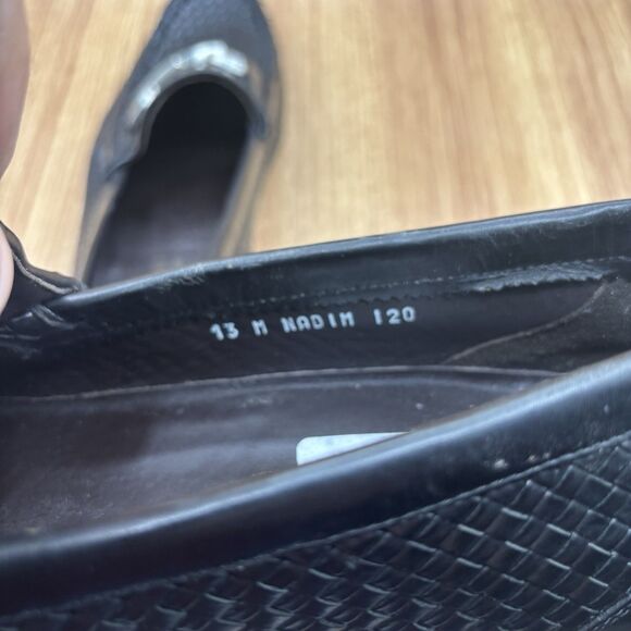 Donald J. Pliner Dannie Woven Black Leather Horsebit Loafer Mens size 13 M - Picture 8 of 8